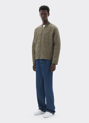 Technical Nylon Bomber Jacket with 7x7 Check Ferrari Technical Nylon Bomber Jacket with 7x7 Check Verde Cachi CWMOU0037WNY0001f