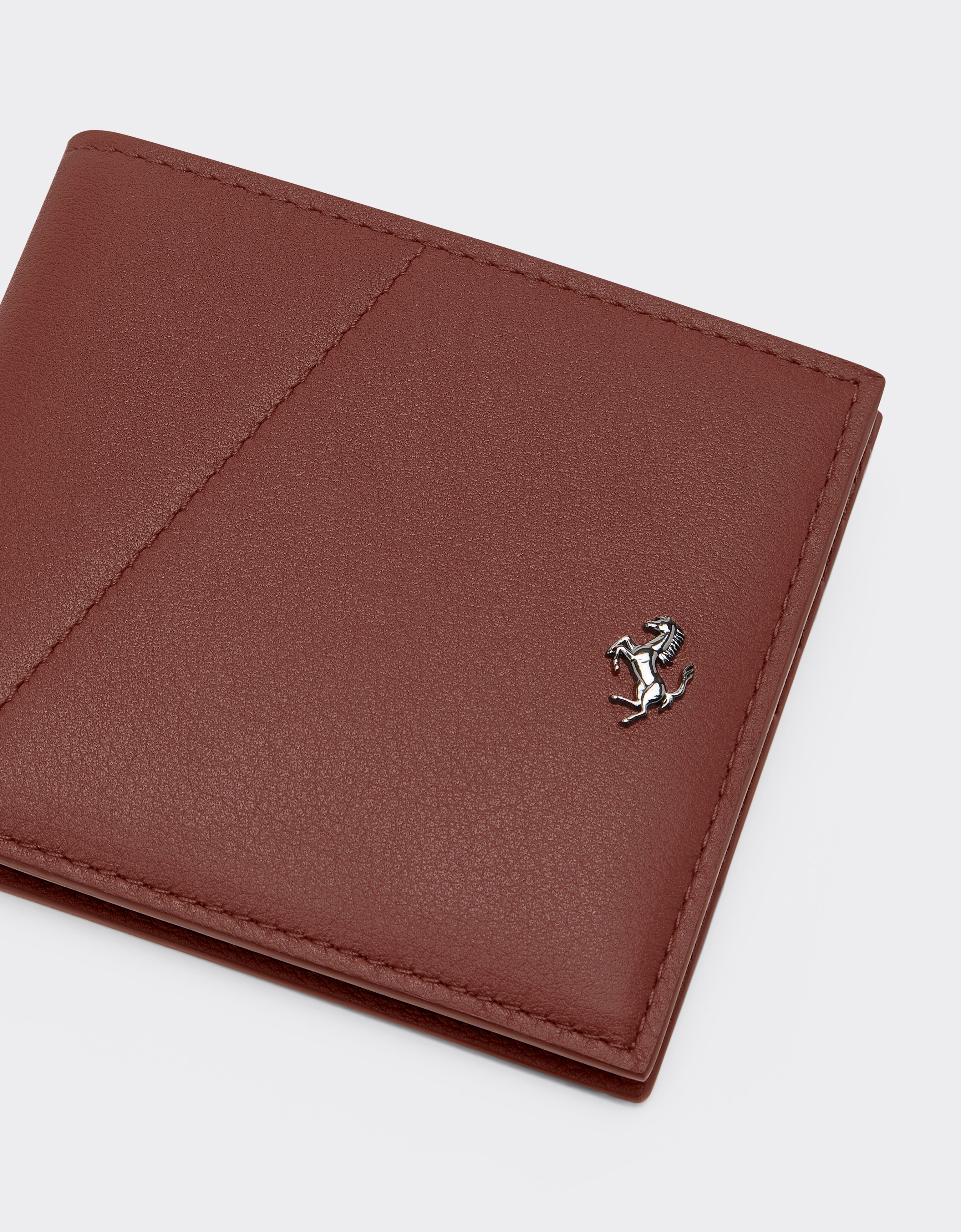 Ferrari Leather wallet with diagonal stitching Espresso 49219f