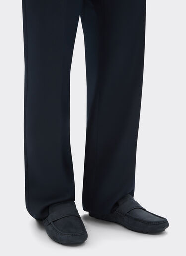 Ferrari Driver loafers in nubuck leather Navy 22034f