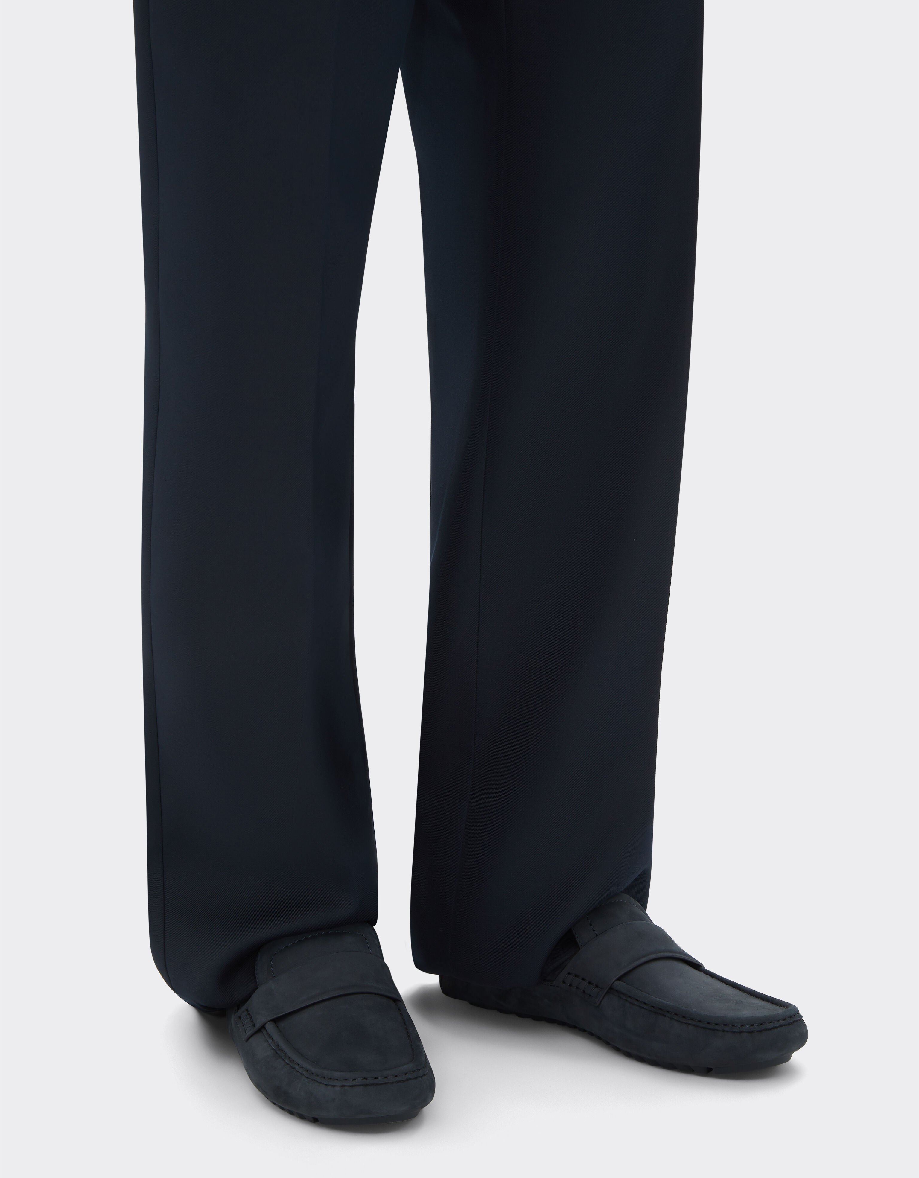 Ferrari Driver loafers in nubuck leather Navy 22034f