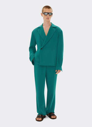 Ferrari Camicia in raso riciclato Verde Ficus 22054f