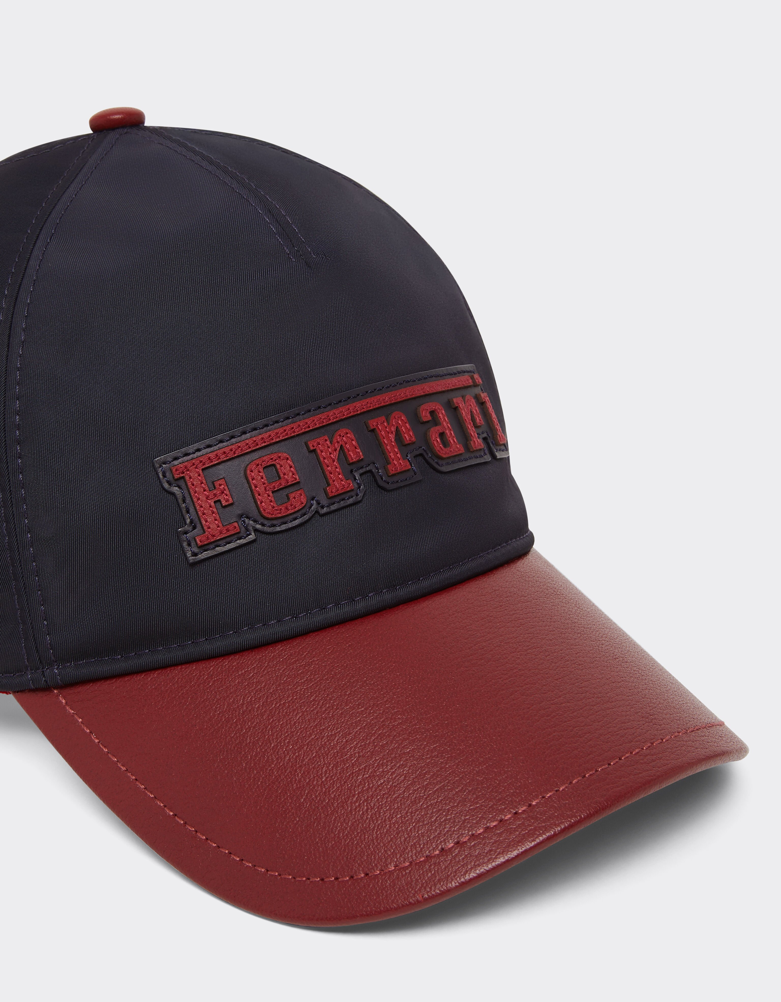 Baseball cap in Q-Cycle® nylon and leather Ferrari Baseball cap in Q-Cycle® nylon and leather Navy 51166f