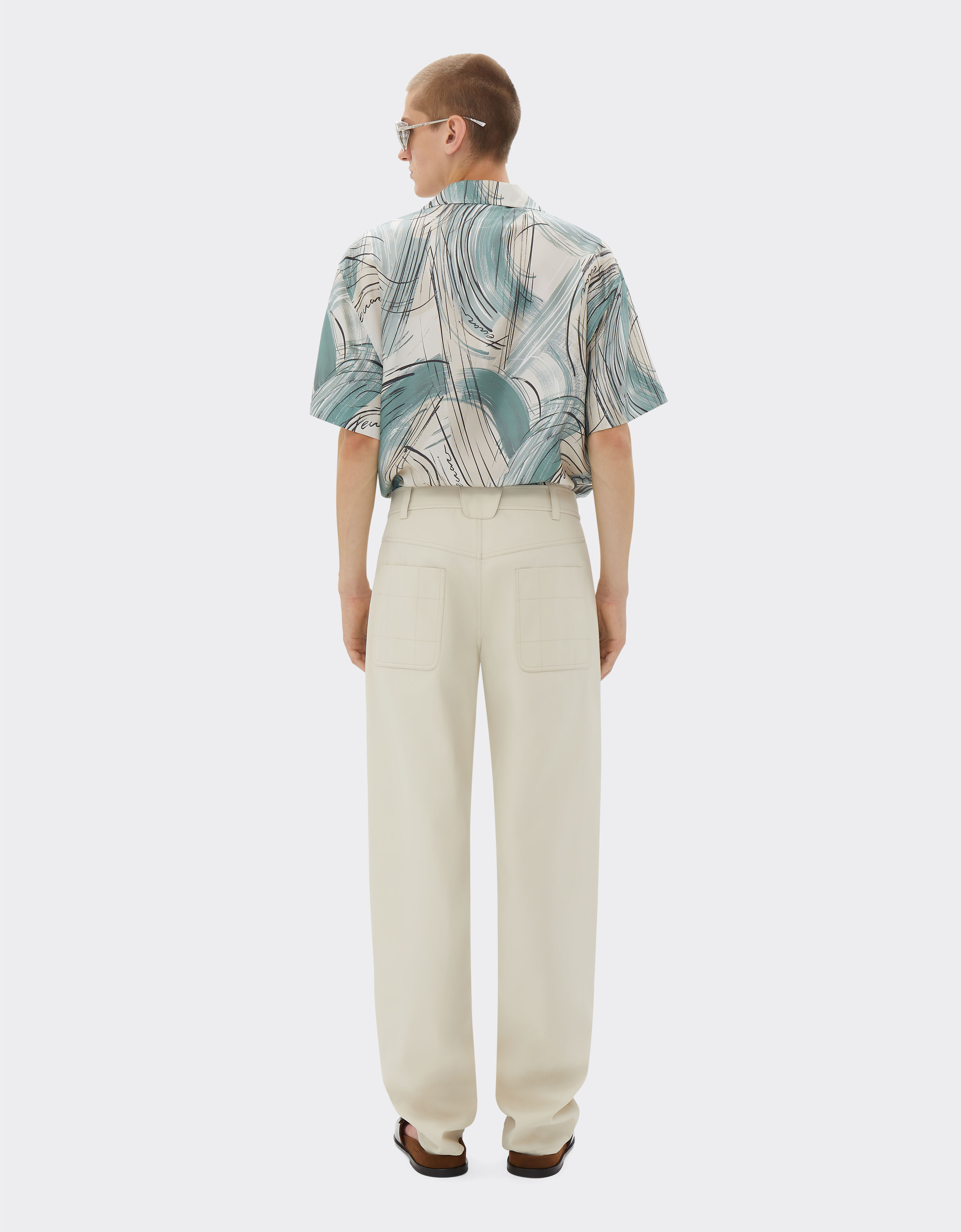 Ferrari Chinos in recycled cotton-blend twill Ecru 21892f