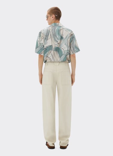 Pantalon chino en sergé de coton recyclé Ferrari Pantalon chino en sergé de coton recyclé Ecru 21892f
