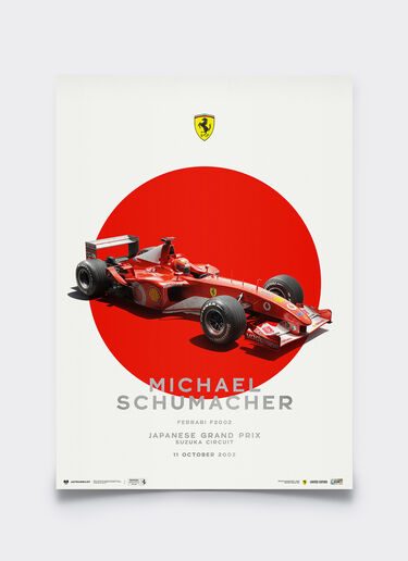 Poster ufficiale Ferrari F2002 Michael Schumacher GP Suzuka Ferrari Poster ufficiale Ferrari F2002 Michael Schumacher GP Suzuka Multicolore LE0P2793EXT0001f