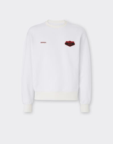 Ferrari Cotton sweatshirt with Ferrari logo Optical White 51022f