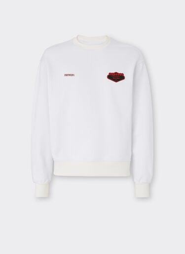 Ferrari Cotton sweatshirt with Ferrari logo Optical White 51022f