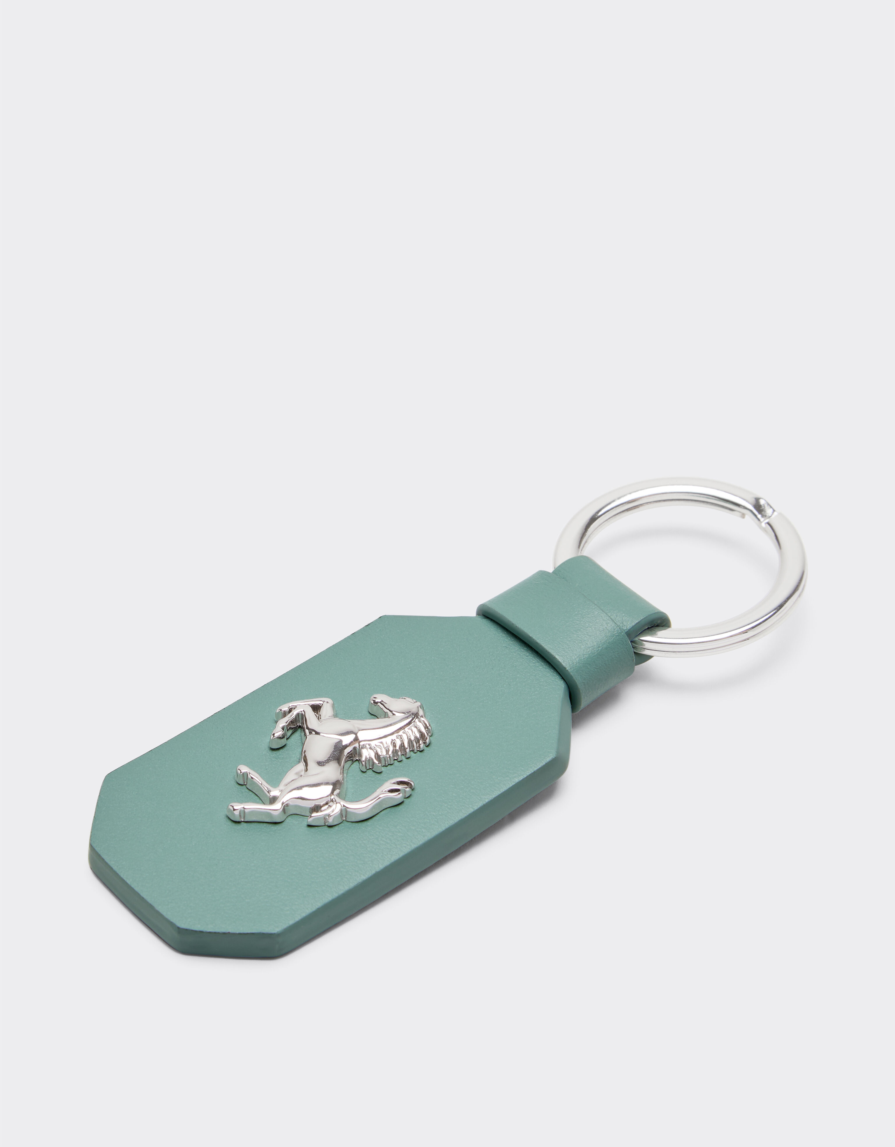 Ferrari Leather keyring with Prancing Horse Granite Green 50618f