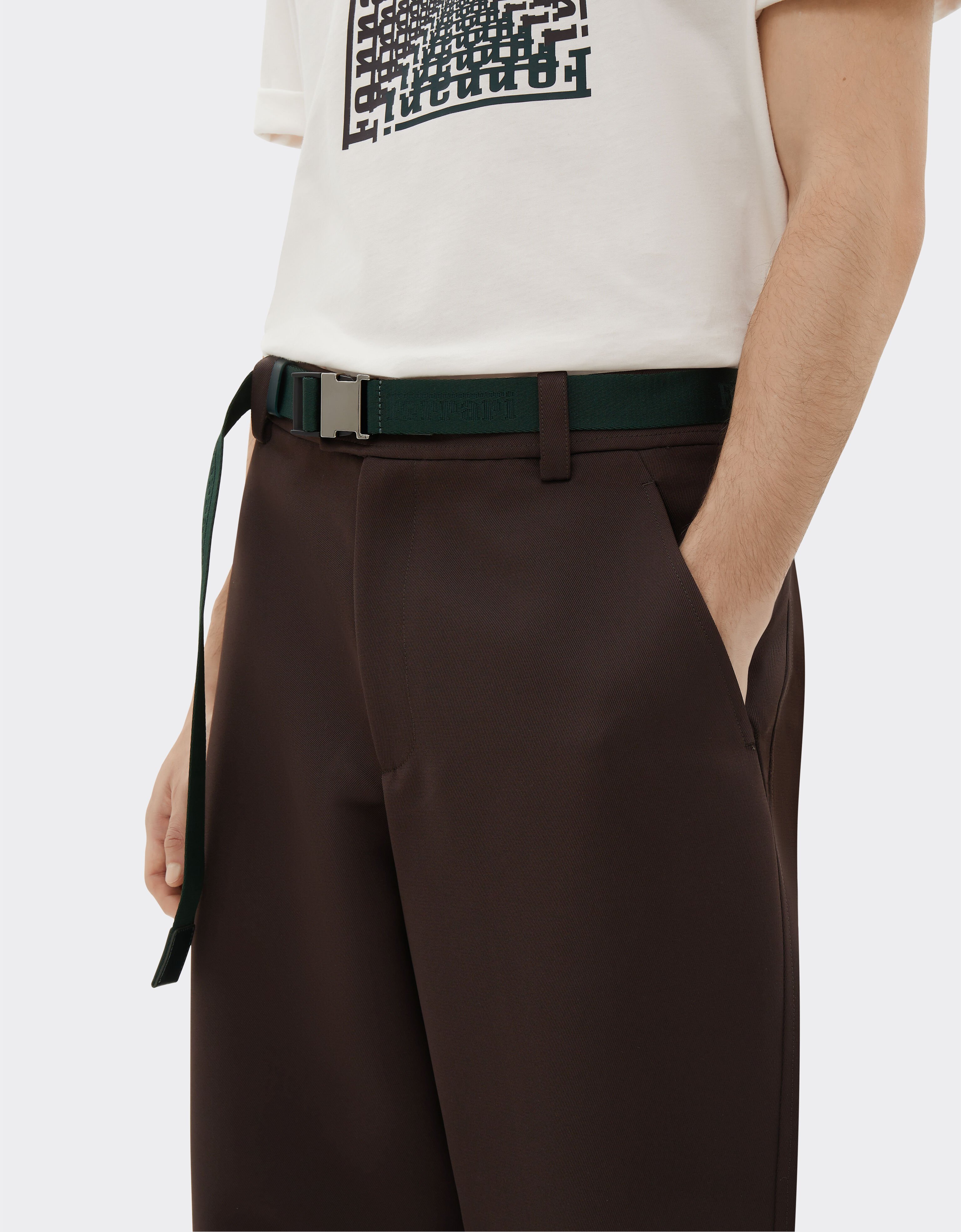 Ferrari Pantalone chino in duchesse twill Dark brown 20994f