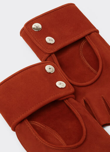 Ferrari Fingerless gloves in suede Rust 22318f