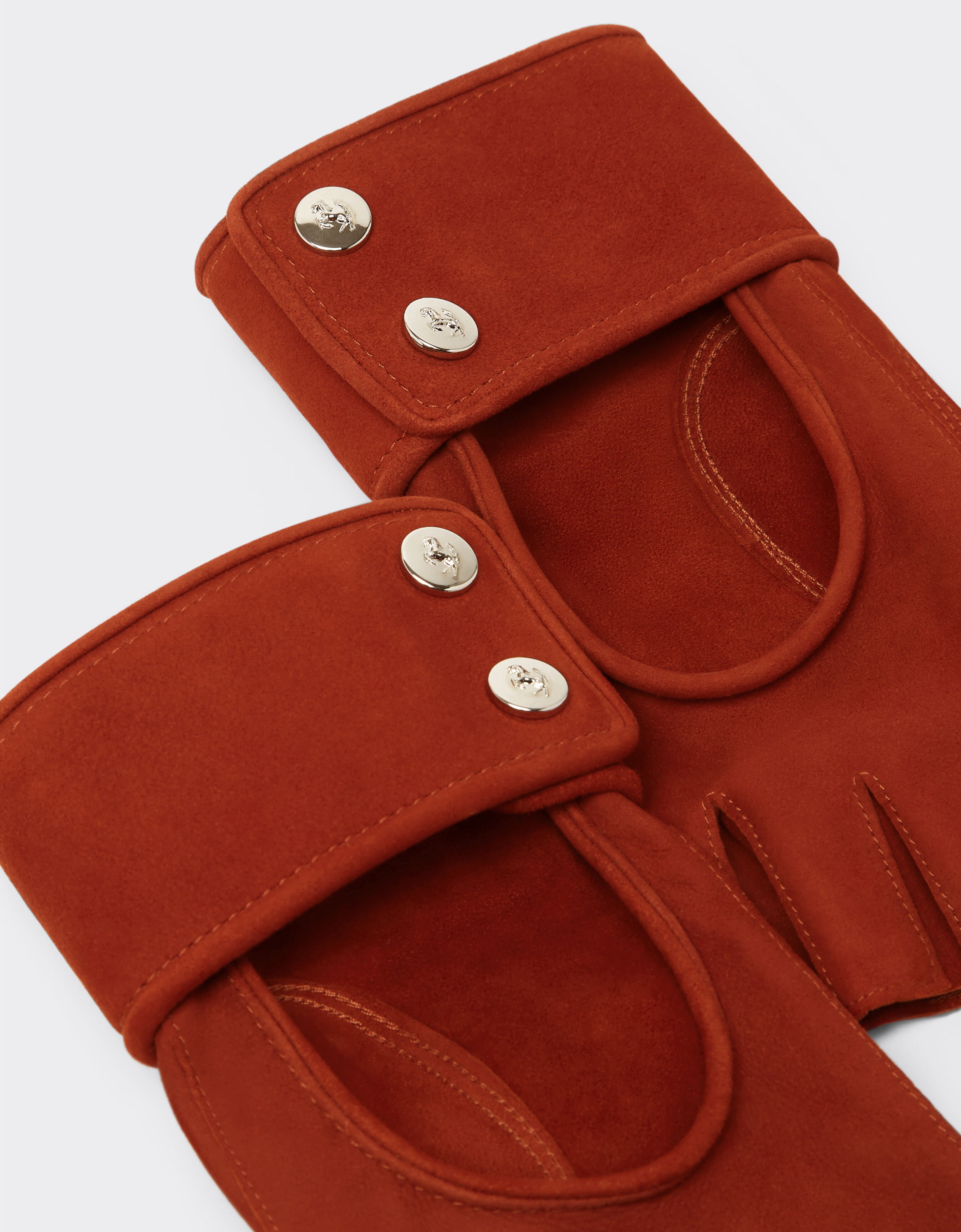 Ferrari Fingerless gloves in suede Rust 22318f