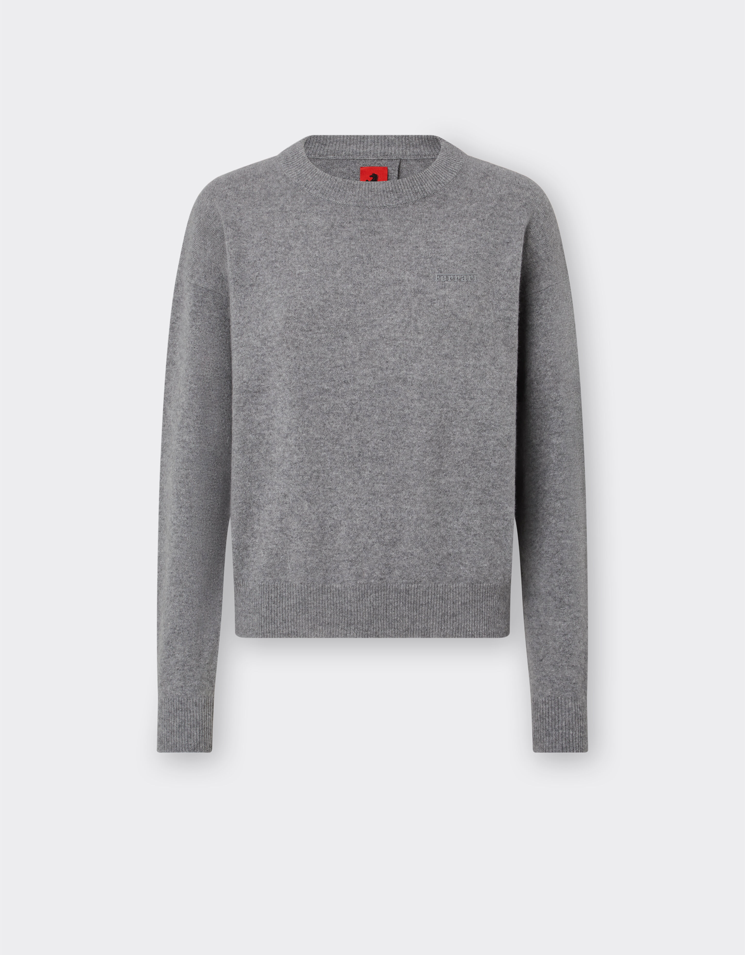 Ferrari Pullover aus Wolle und Kaschmir Mélange-Grau 21205f