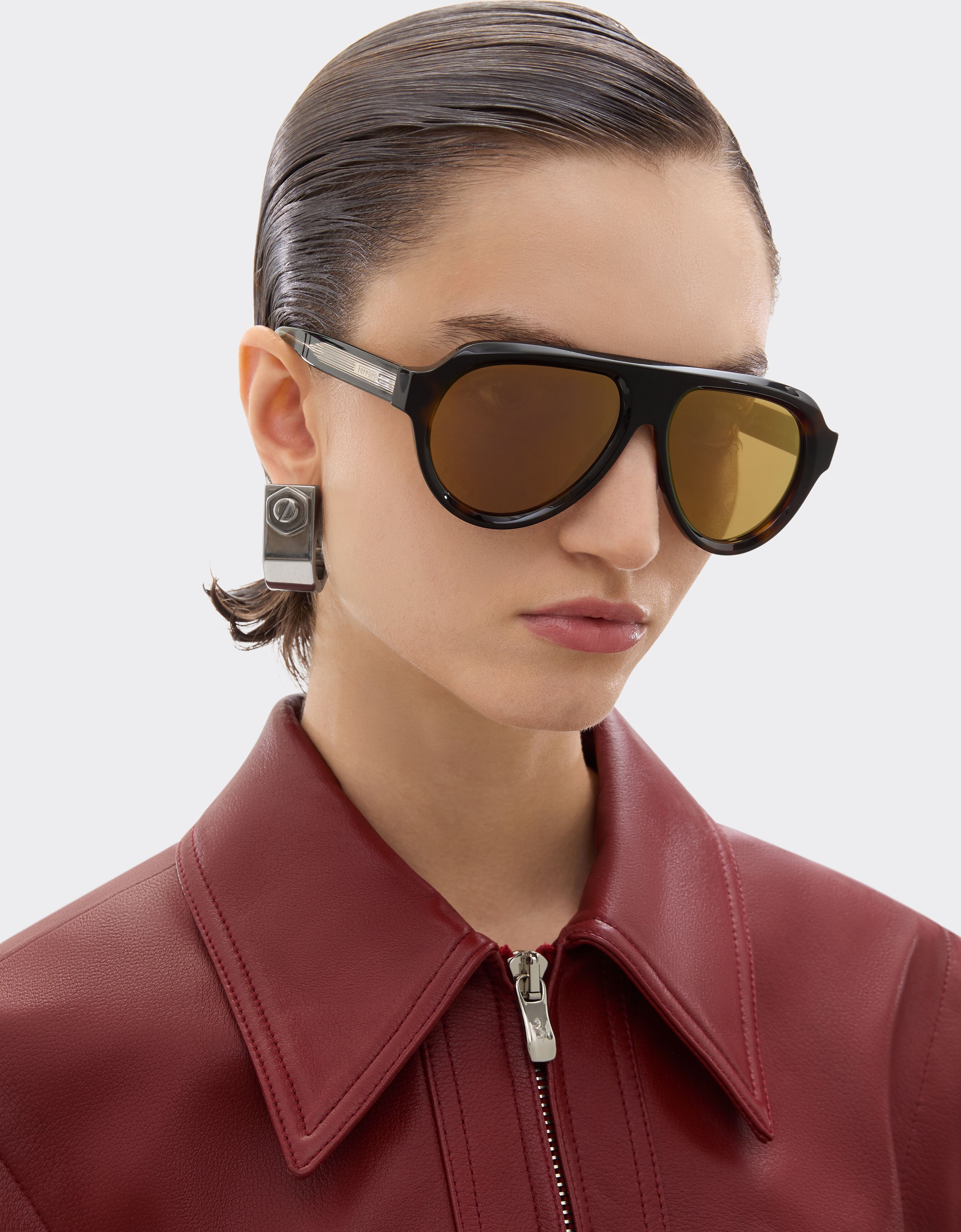 Ferrari Ferrari acetate brown tortoiseshell sunglasses with brown gold mirrored lenses Tortoiseshell LA0EWf