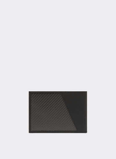 Ferrari Horizontal leather and carbon fiber wallet Black 20626f