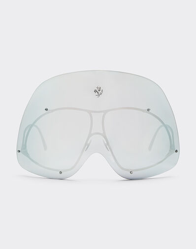 Ferrari Ferrari Limited Edition gunmetal sunglasses with mirrored shield Silver F1248f