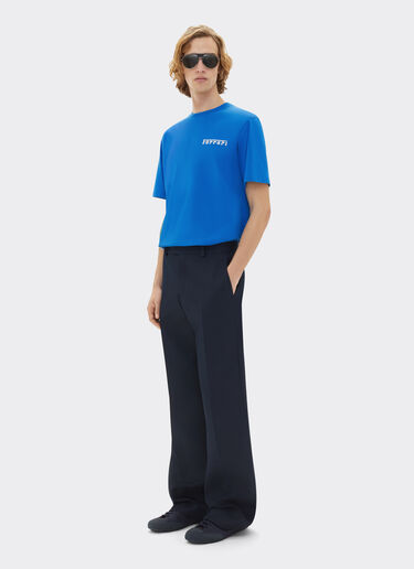 Ferrari Camiseta de algodón con logotipo Ferrari Azul Klein 21163f