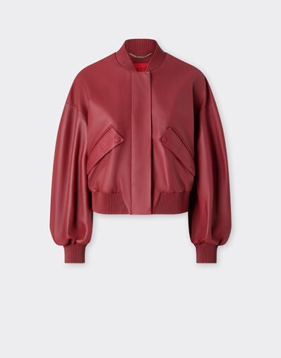 Ferrari Bomber en cuir nappa caoutchouté Maison Red 50083f