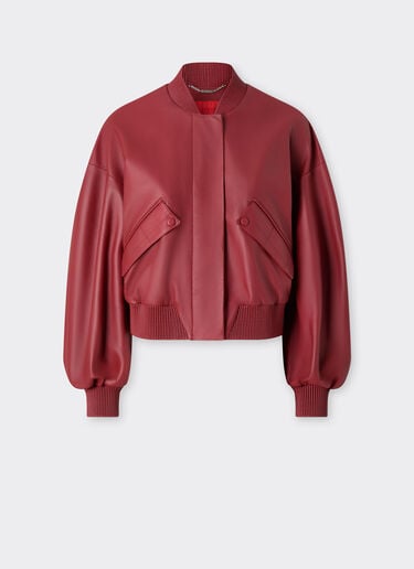 Ferrari Rubberized nappa leather bomber jacket Maison Red 50083f