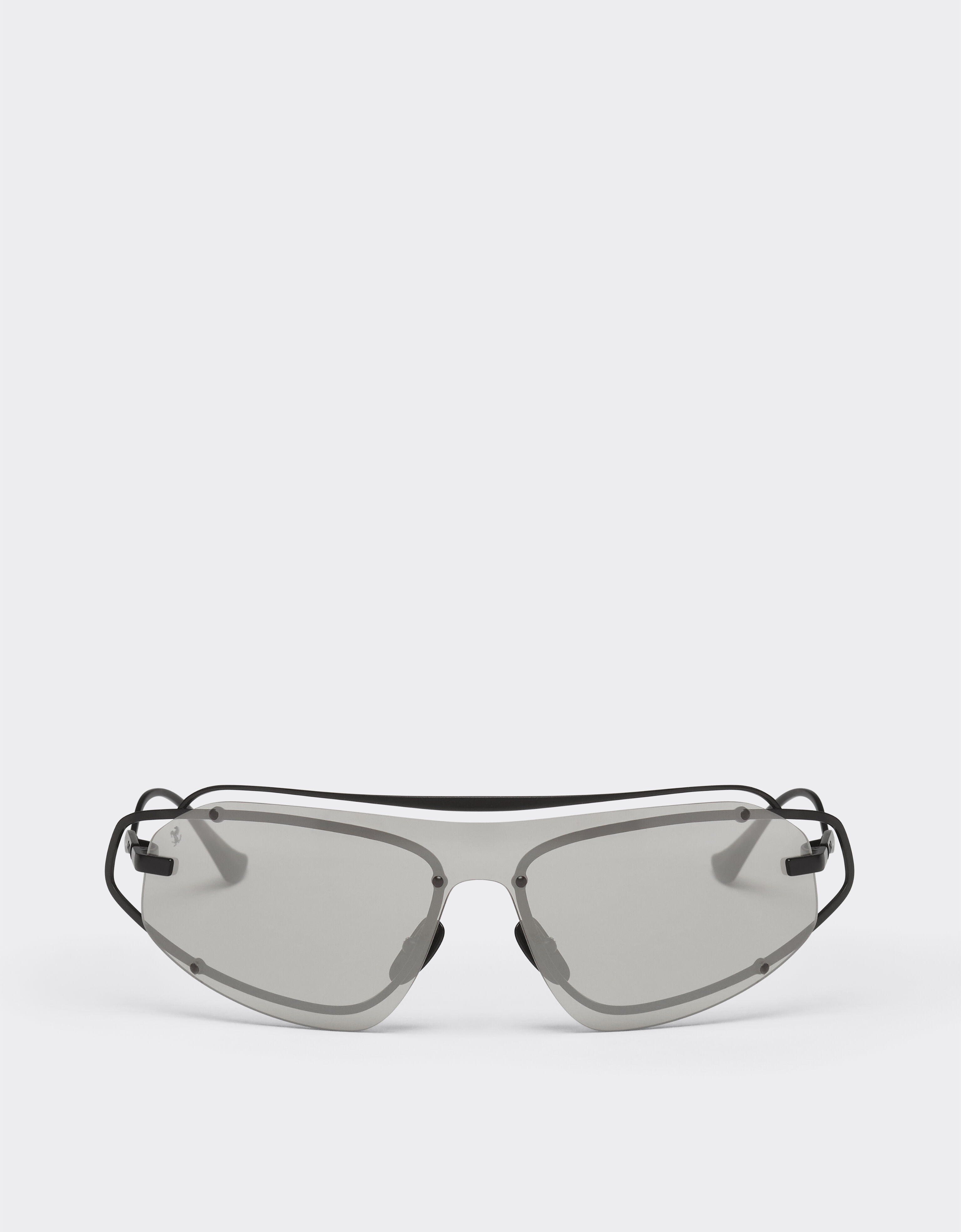 Ferrari Ferrari sunglasses in matt black titanium with silver gradient mirror grey shield Black Matt LA02Rf