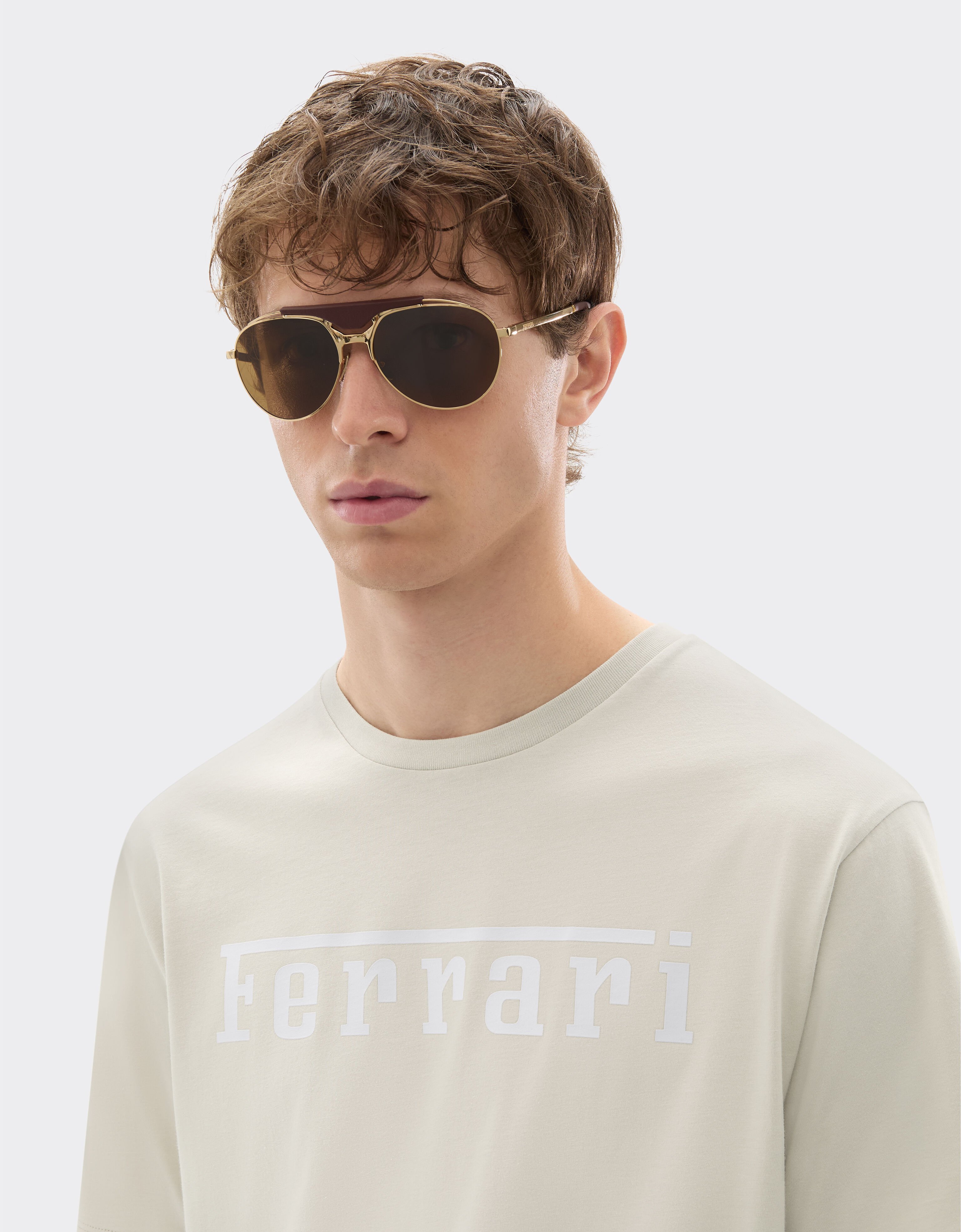 Ferrari Cotton T-shirt with Ferrari logo Chalk 21179f