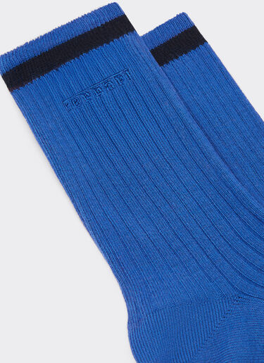 Ferrari Cotton socks with jacquard logo Navy 21922f