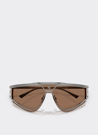 Ferrari Gafas de sol de metal satinado con montura marrón de Edición Limitada Ferrari Gris oscuro F1578f
