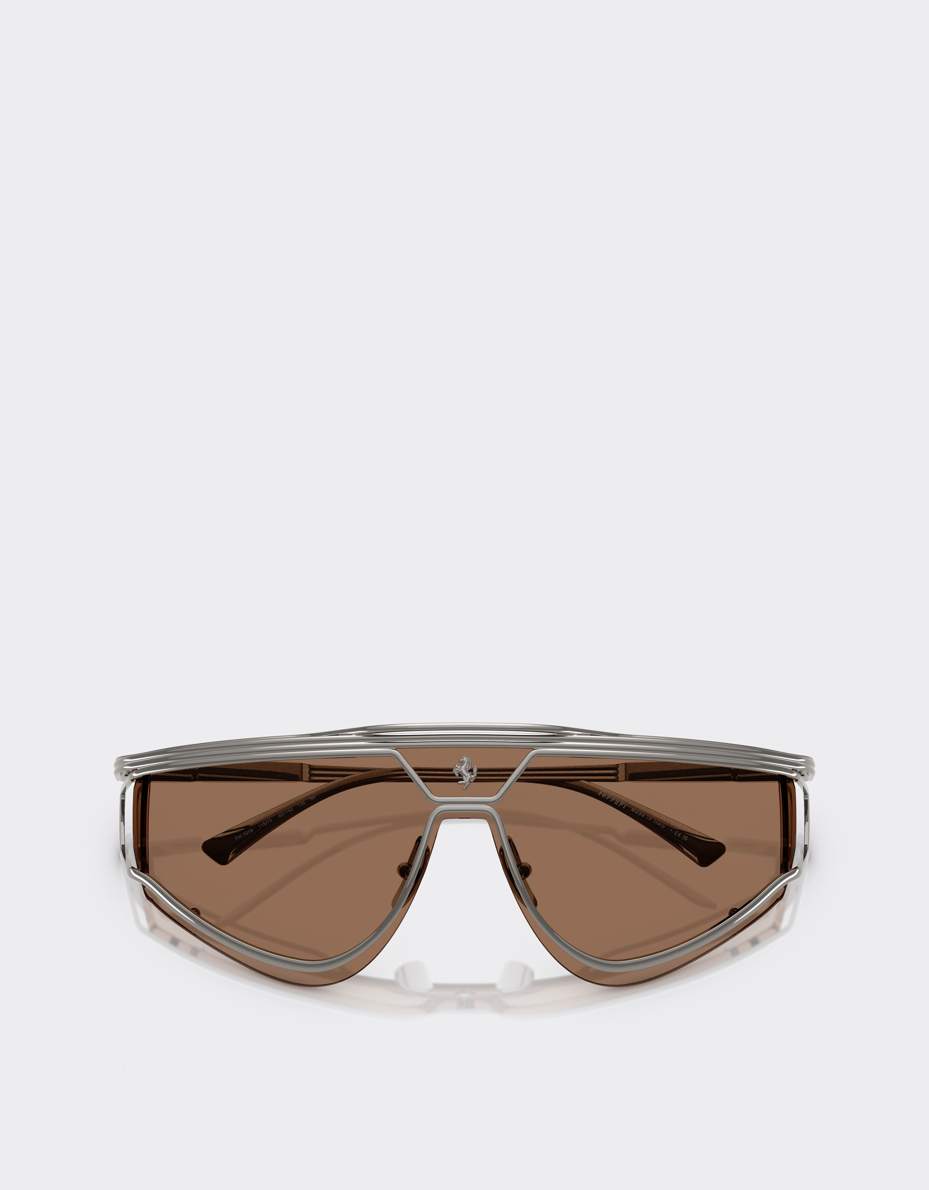 Ferrari Gafas de sol de metal satinado con montura marrón de Edición Limitada Ferrari Gris oscuro F1578f
