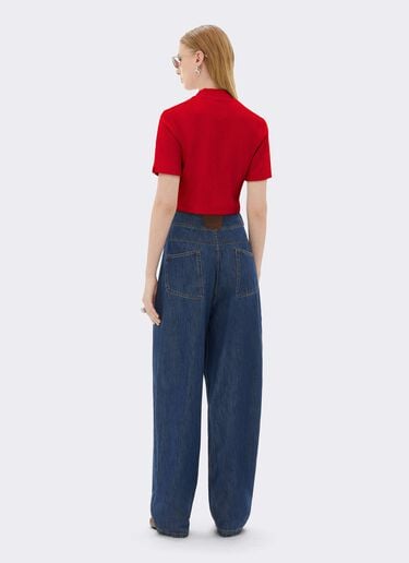 Top de bouclé en mezcla de algodón Ferrari Top de bouclé en mezcla de algodón Rosso Magma CJWTH0020JCO0054f
