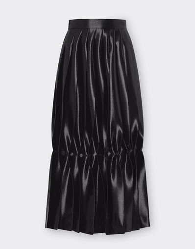 Ferrari Pleated skirt in liquid satin Ecru 22042f