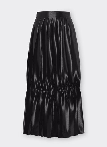 Ferrari Pleated skirt in liquid satin Black 21632f