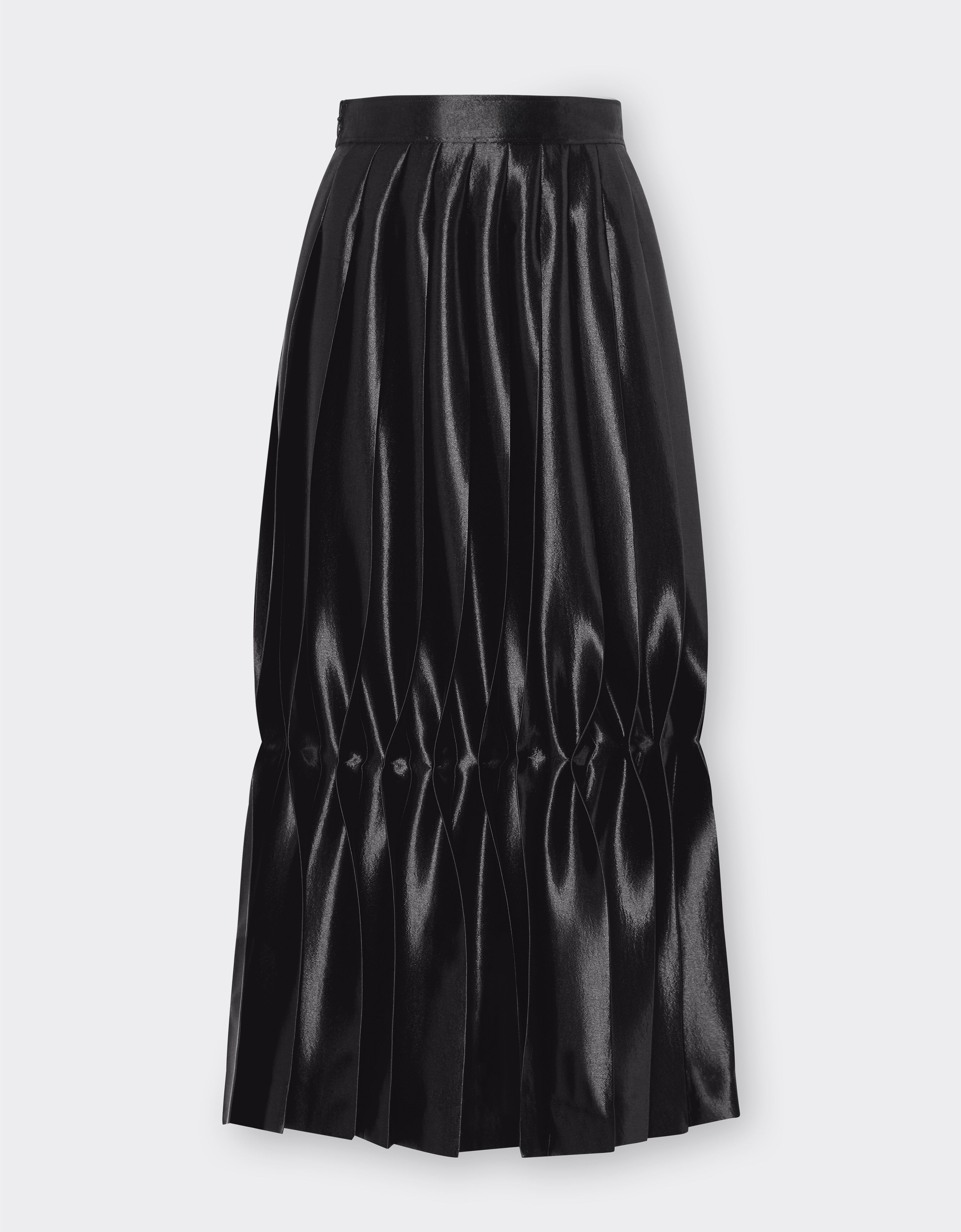 Ferrari Pleated skirt in liquid satin Black 21632f