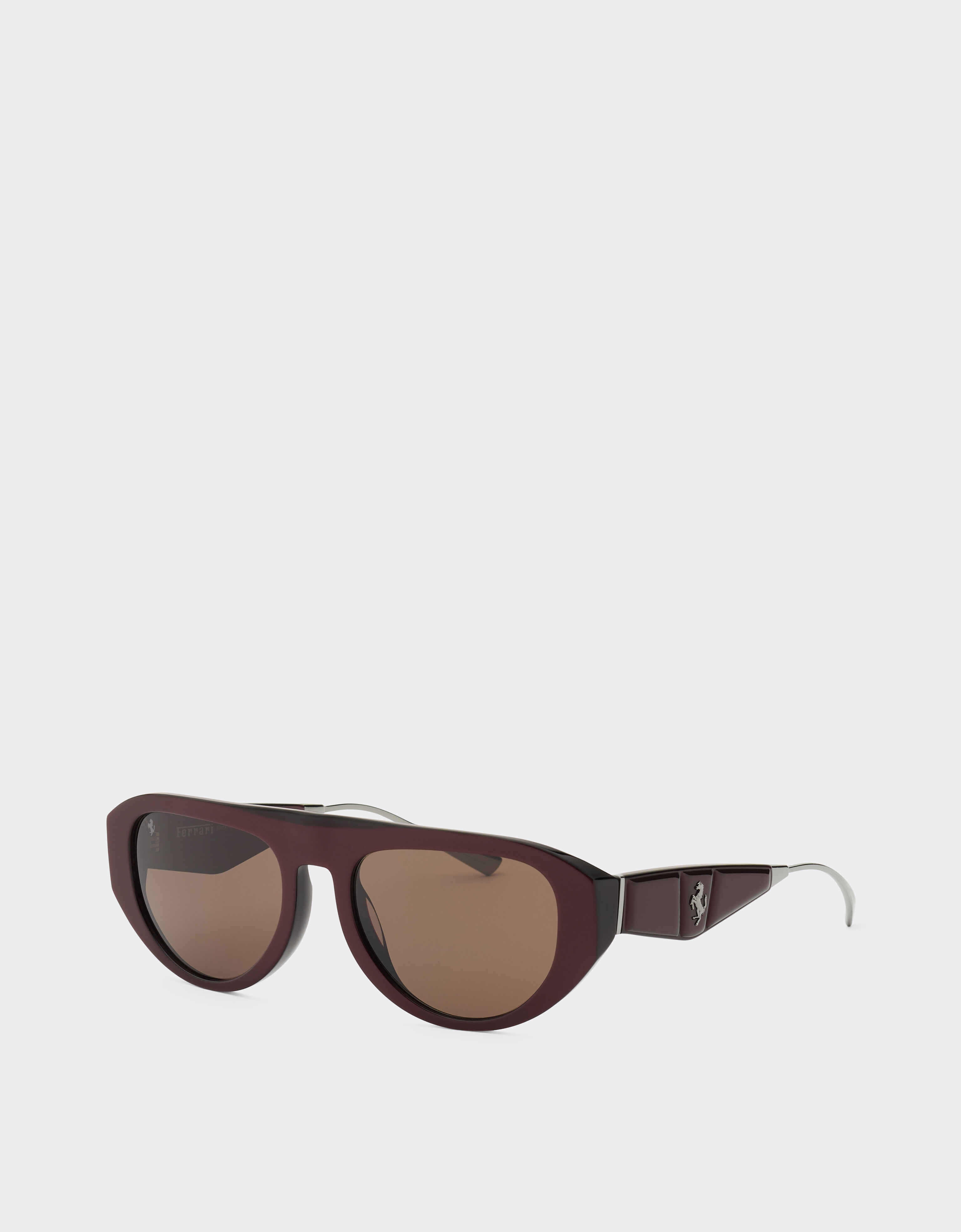 Ferrari Ferrari sunglasses in iridescent burgundy acetate with brown lens Burgundy F1550f