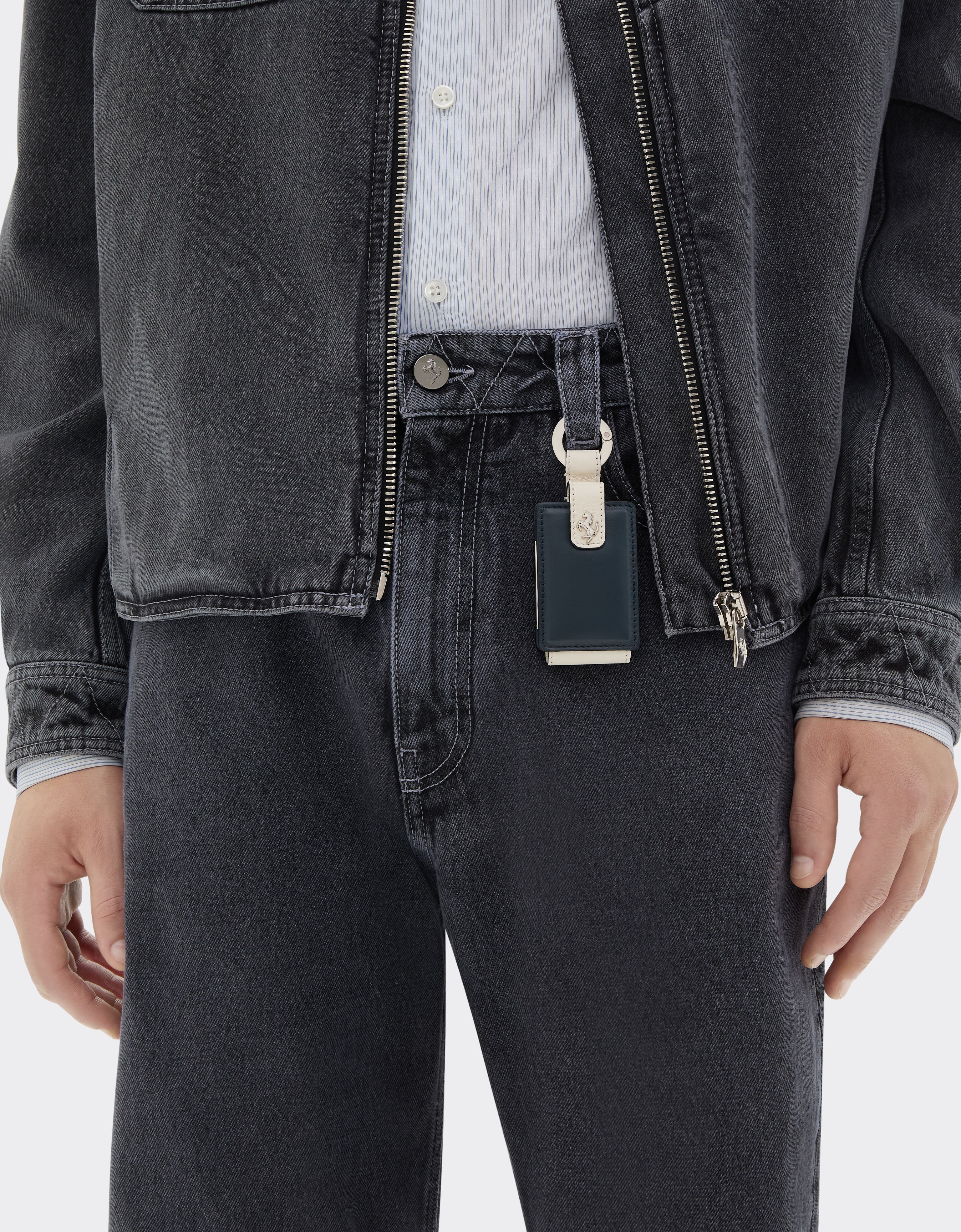 Ferrari Leather keyring for Amuleto key Ultramarine 50409f