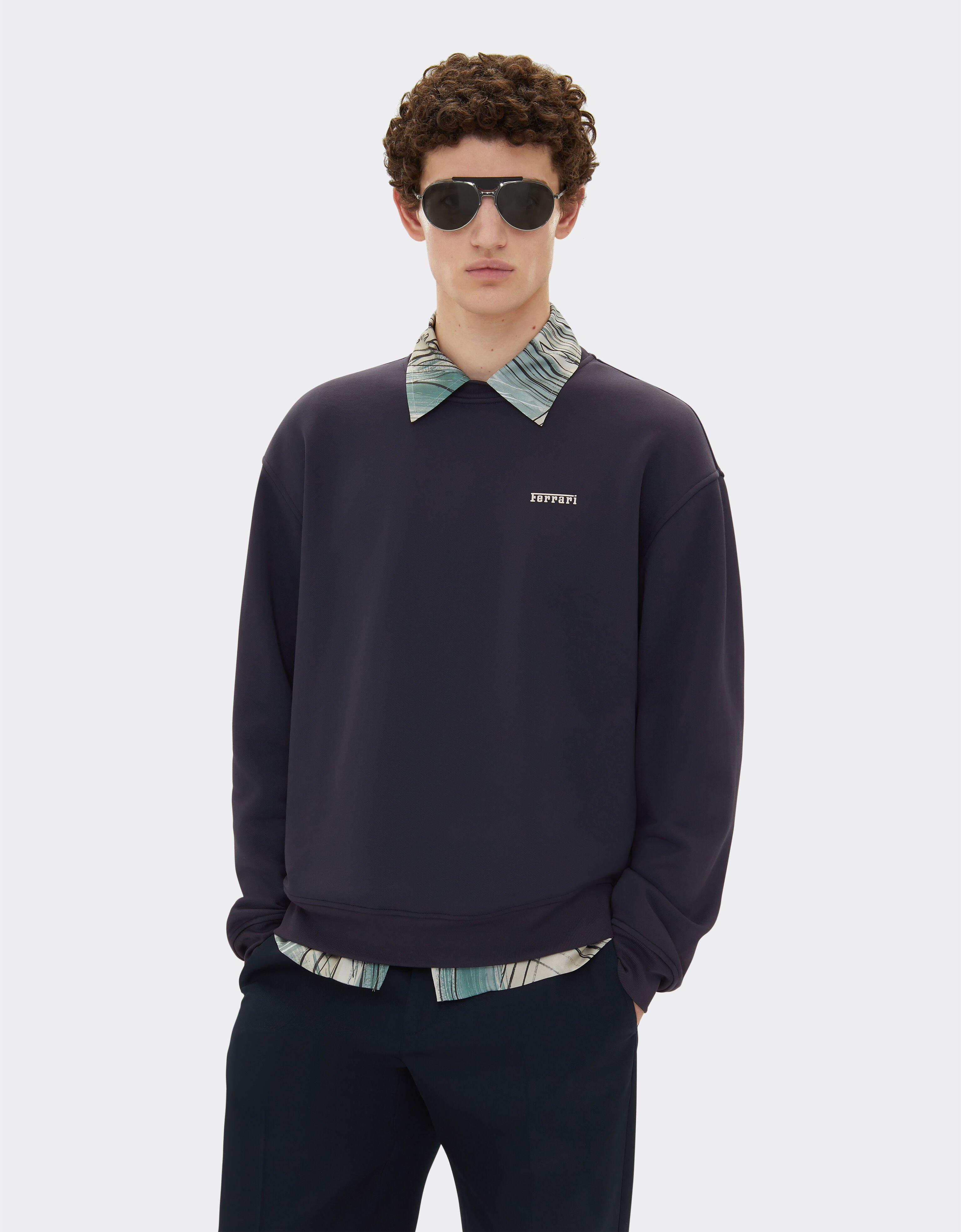 Ferrari Sweatshirt aus technischem Gewebe mit Ferrari-Logo Navy 21191f
