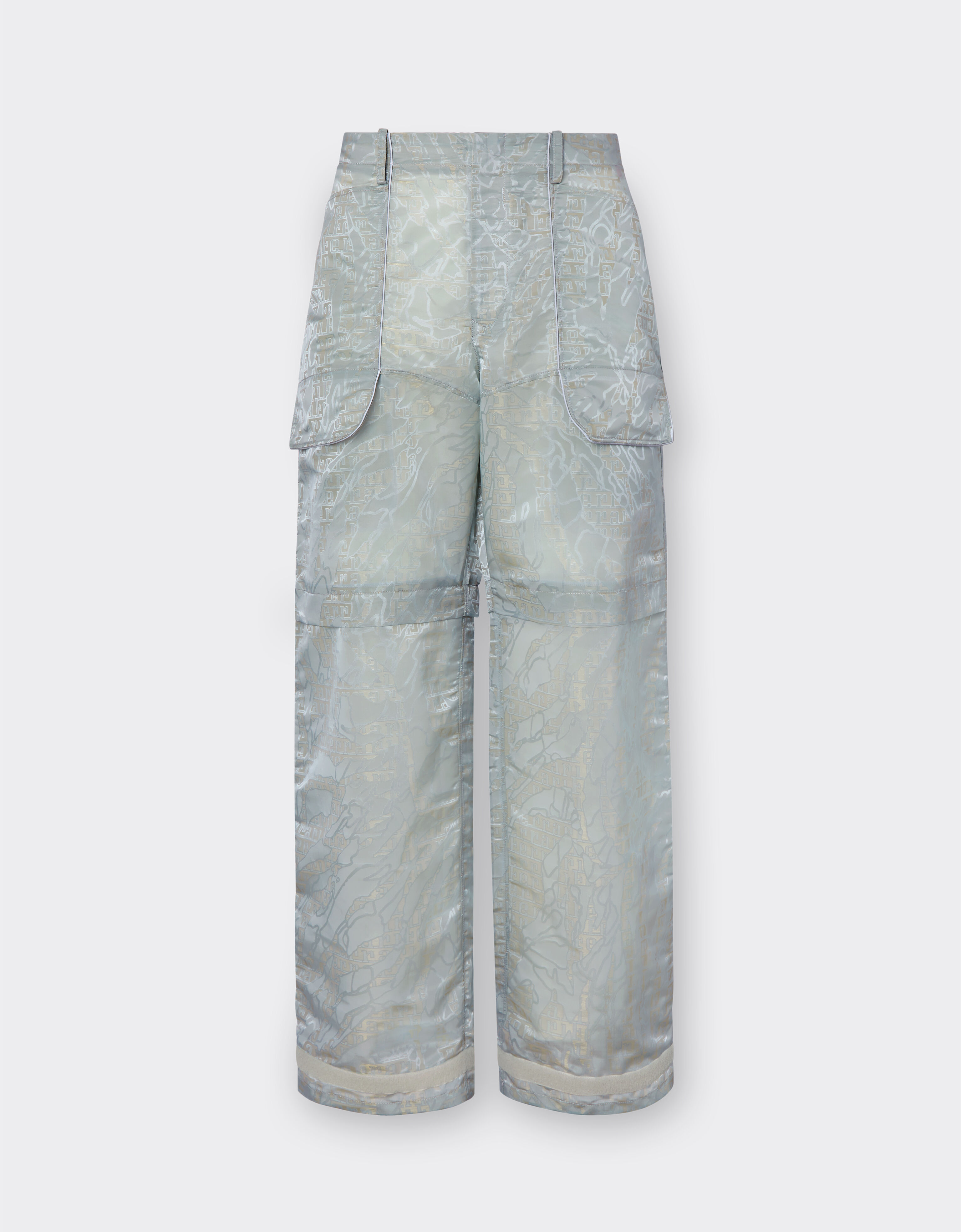 ${brand} Cargo trousers in iridescent jacquard nylon ${colorDescription} ${masterID}