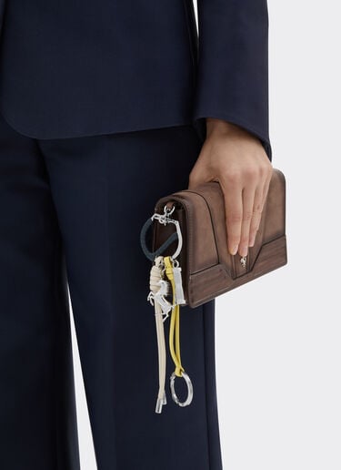 Multicolored metal and leather keyring with charm Ferrari Multicolored metal and leather keyring with charm Ultramarine 50011f