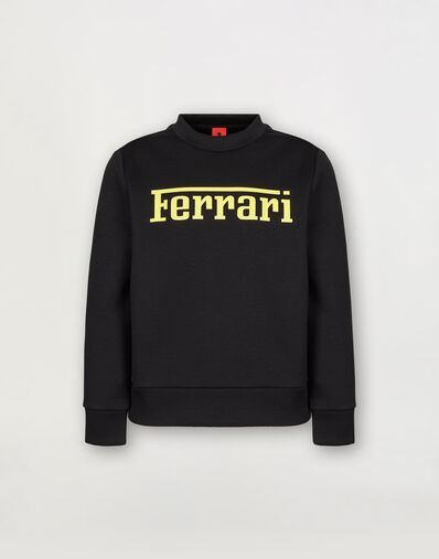 Ferrari Children’s sweatshirt in recycled scuba fabric with large Ferrari logo Navy 22763fK