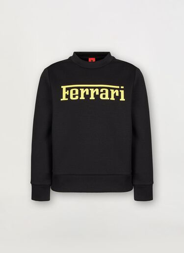 Ferrari Children’s sweatshirt in recycled scuba fabric with large Ferrari logo 黑色 46994fK