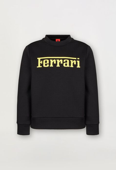 Ferrari Children’s sweatshirt in recycled scuba fabric with large Ferrari logo Azure 20161fK