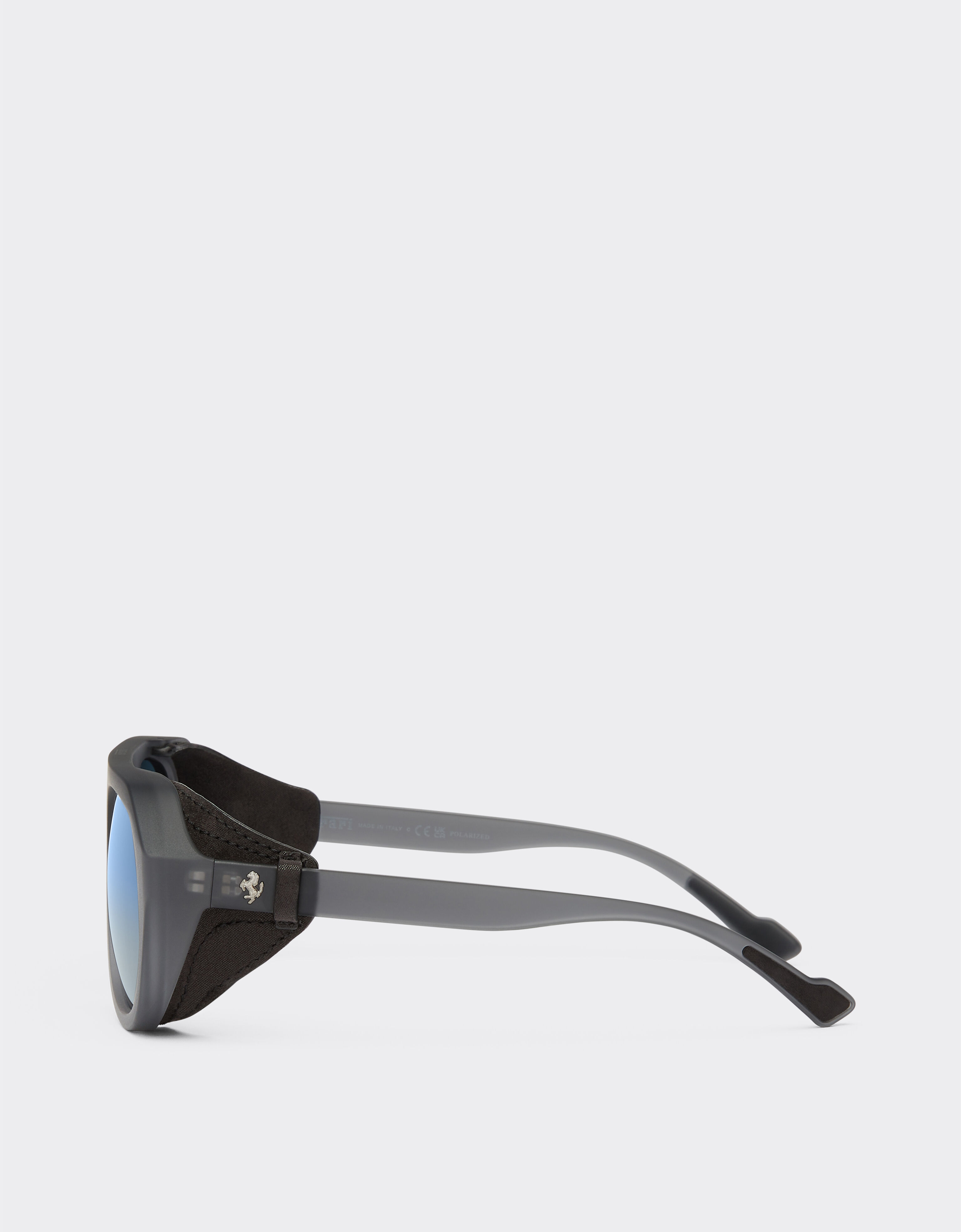 Ferrari Ferrari matt grey sunglasses with leather details and polarised lenses Ingrid F1255f