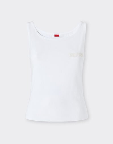 Ferrari コットン タンクトップ Ferrariロゴ Optical White 50848f