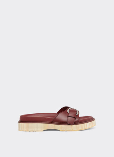 Ferrari Coulisseau en cuir avec semelle en bois Rouge Maison 22132f