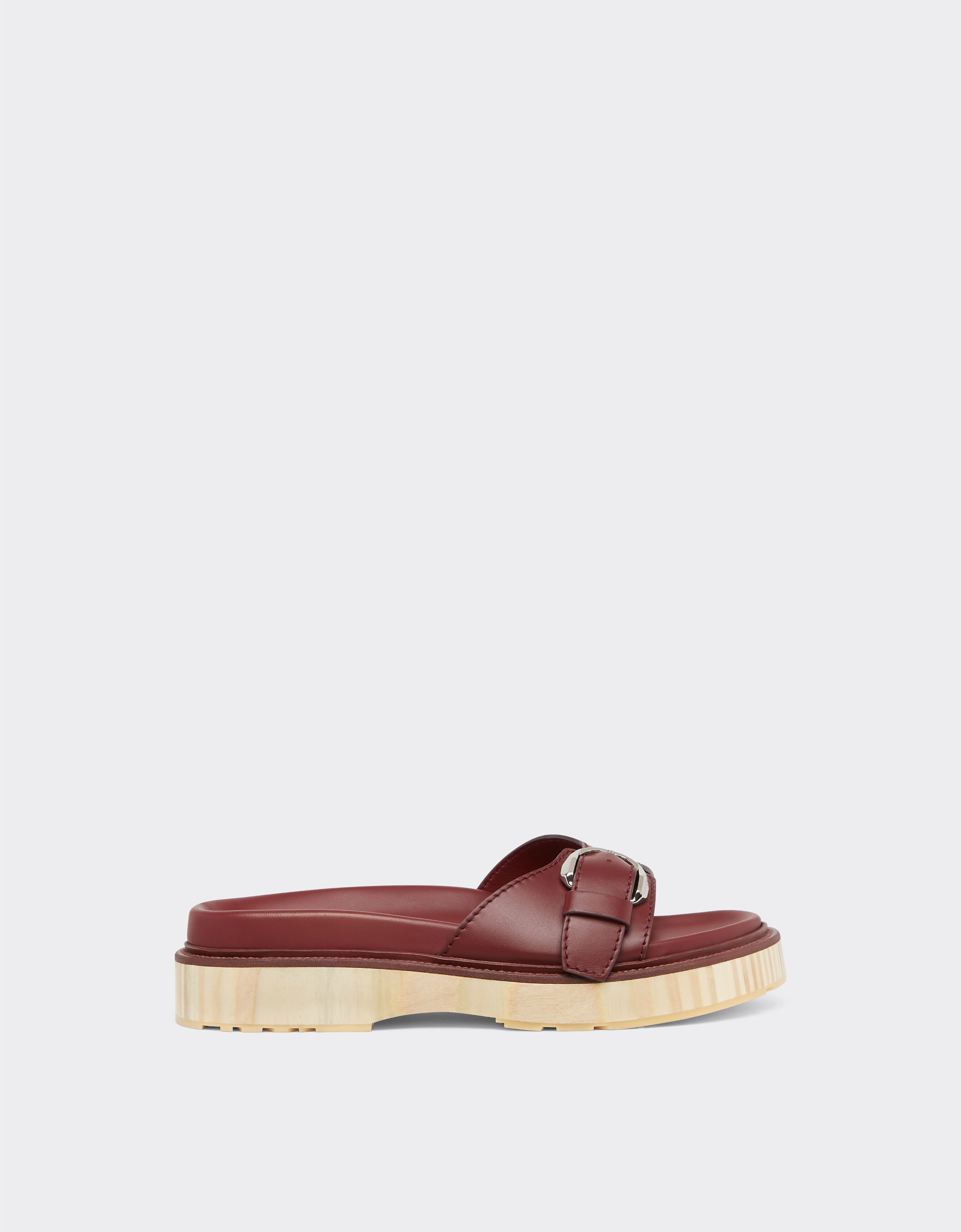 Ferrari Coulisseau en cuir avec semelle en bois Rouge Maison 22132f