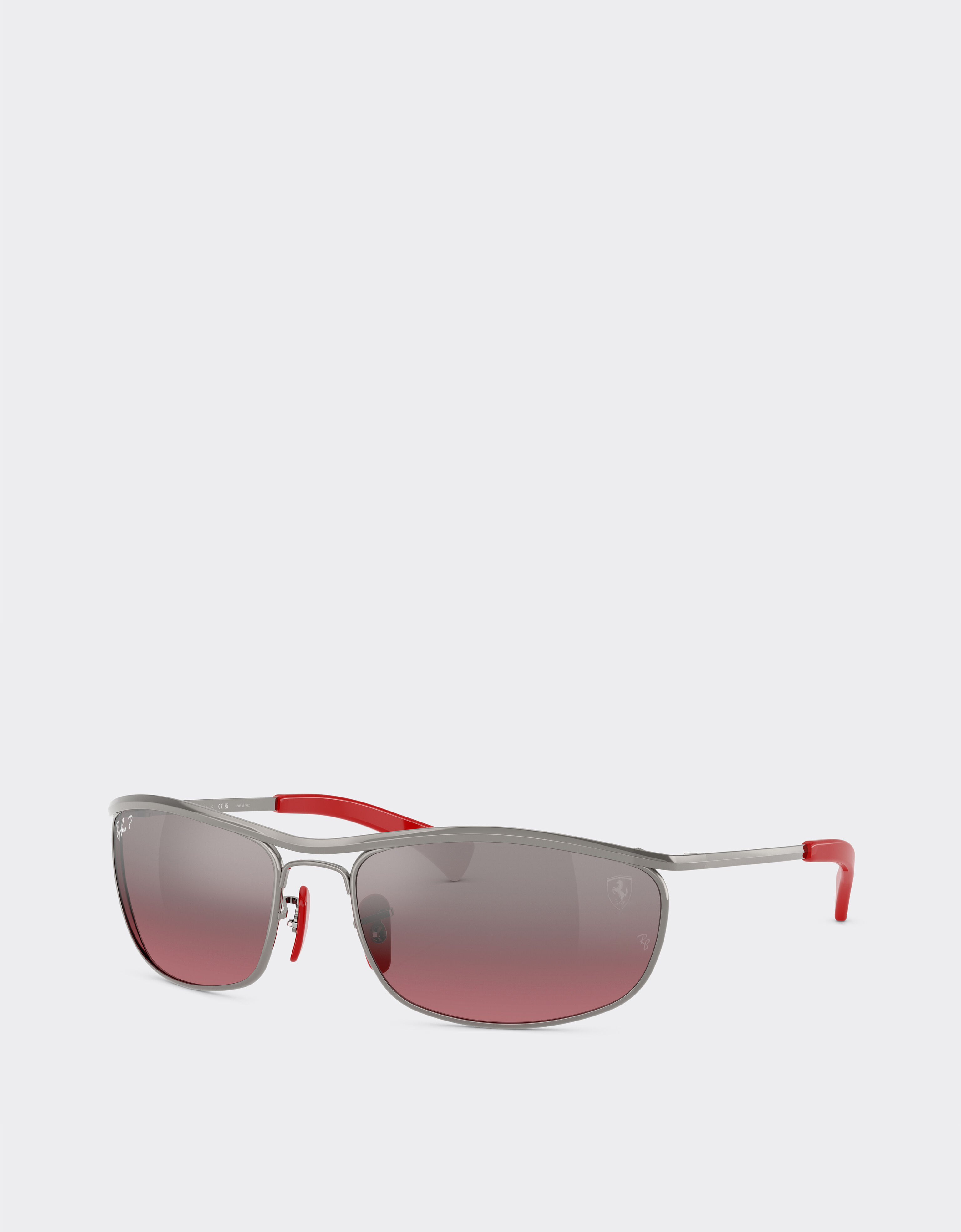 Ferrari Ray-Ban for Scuderia Ferrari RB3819M in gunmetal grey metal with polarised silver gradient burgundy lenses Gunmetal LA0JOf