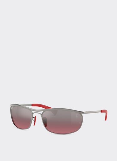Ferrari Ray-Ban pour Scuderia Ferrari RB3819M en métal gris acier avec verres rouge vin dégradés argent polarisés Gunmetal LA0JOf