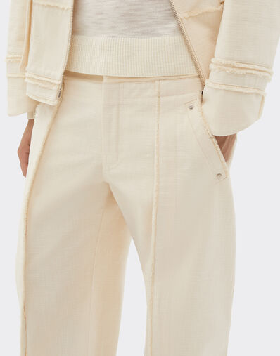 Ferrari Malfilè cotton trousers Avorio 51028f