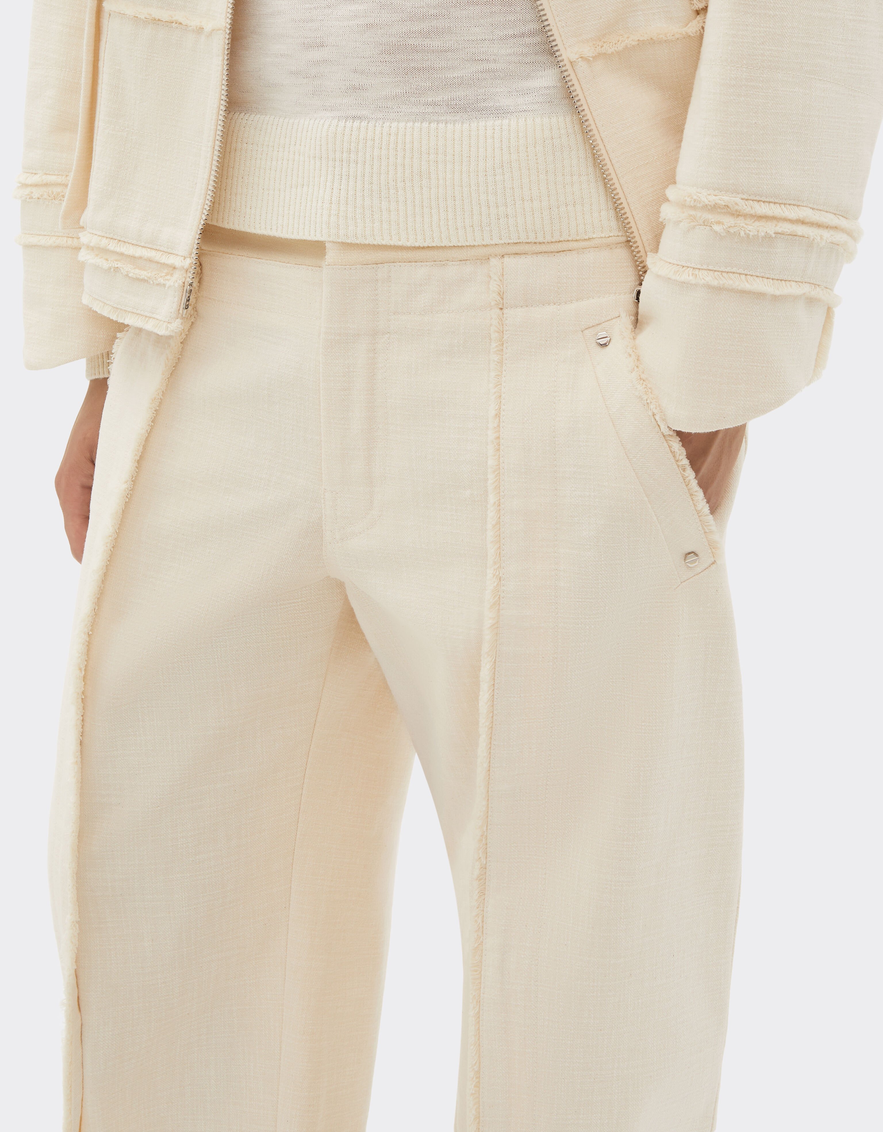 Ferrari Pantalon en coton malfilè Avorio 51028f