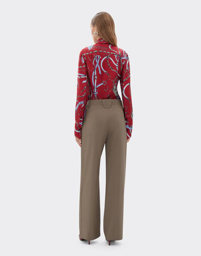 Ferrari Chemise en soie avec imprimé Ferrari Closet Maison Red 50805f