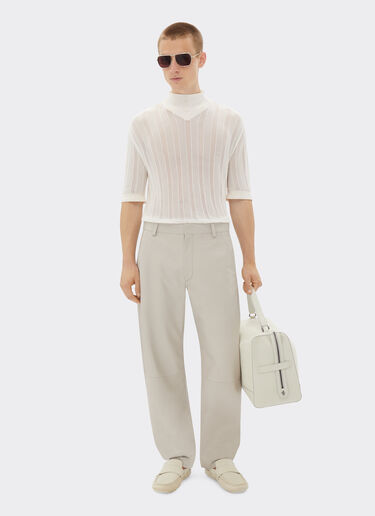 Ferrari Chinos in nappa leather Ecru 21777f