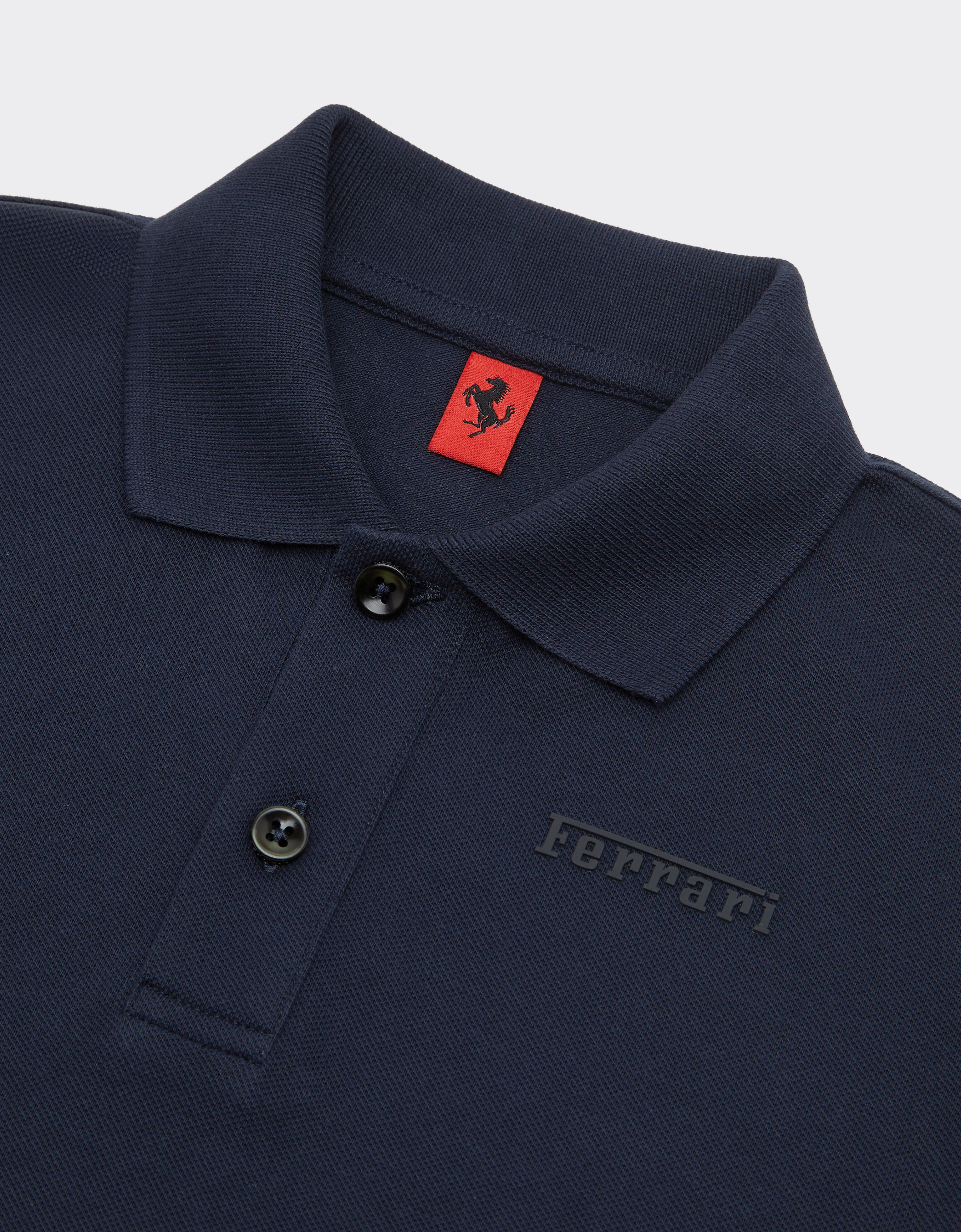Ferrari Polo en coton biologique avec logo Ferrari Bleu marine 22760fK